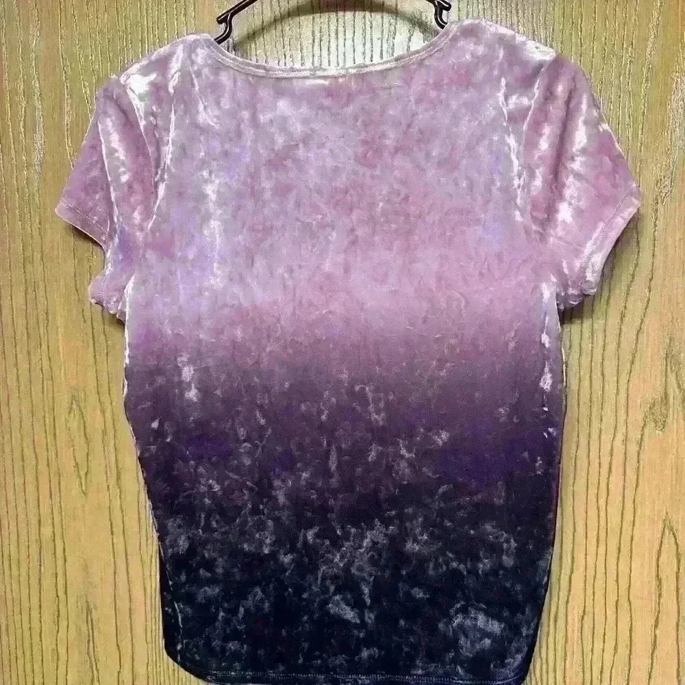 AMERICAN EAGLE size Medium Pink/Purple Ombre Velvet Scoop Neck  Crop Top - Picture 5 of 5